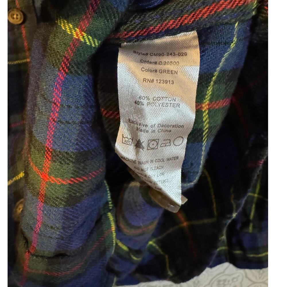 Jachs New York Men's Recycled Flannel Blue/Green Shirt Large Gorpcore Classic - Picture 8 of 12